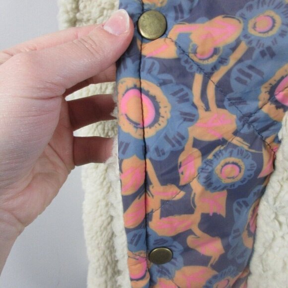 Natural Life Kimono Sherpa Jacket Women L XL Snap Hooded Boho Oversized Hood 764 - Picture 10 of 16